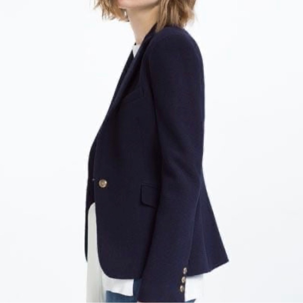 NEW Zara Kate Waffle Knit Structured Blazer